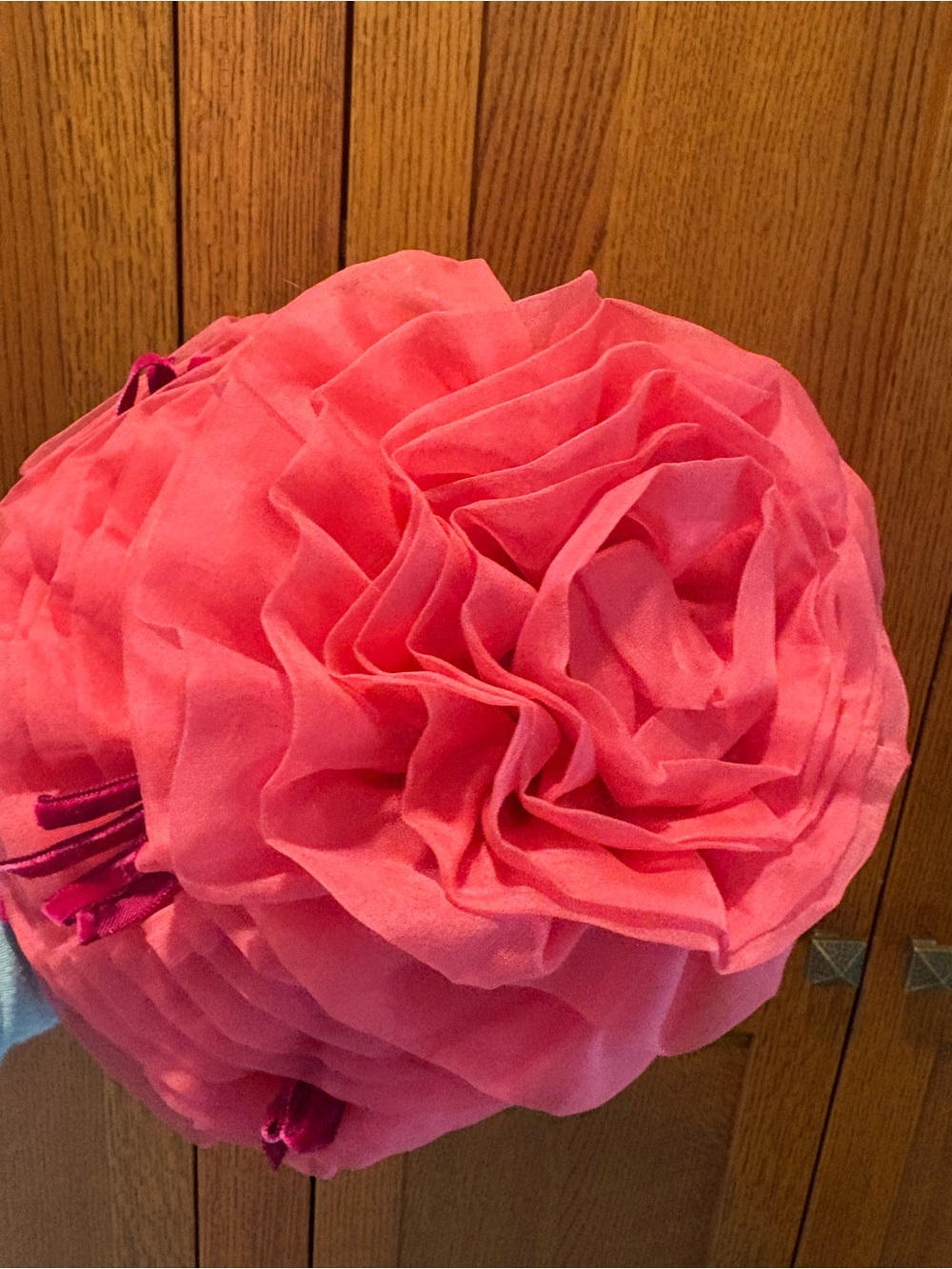 Vintage 60’s Ruffled Hot Pink Hat velvet bows.